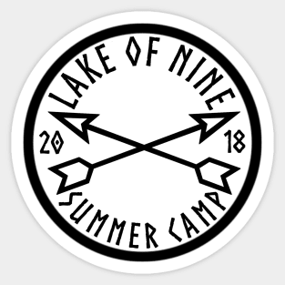 Lake of Nine Summer Camp (Black Ink) Sticker